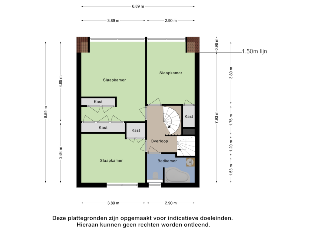 Bekijk plattegrond van Eerste Verdieping van Zwingelmolen 13