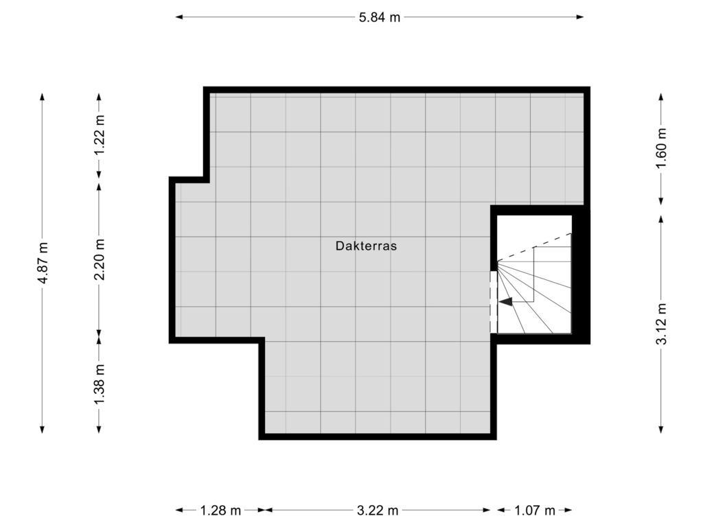 Bekijk plattegrond van Dakterras van Honingerdijk 39-B02