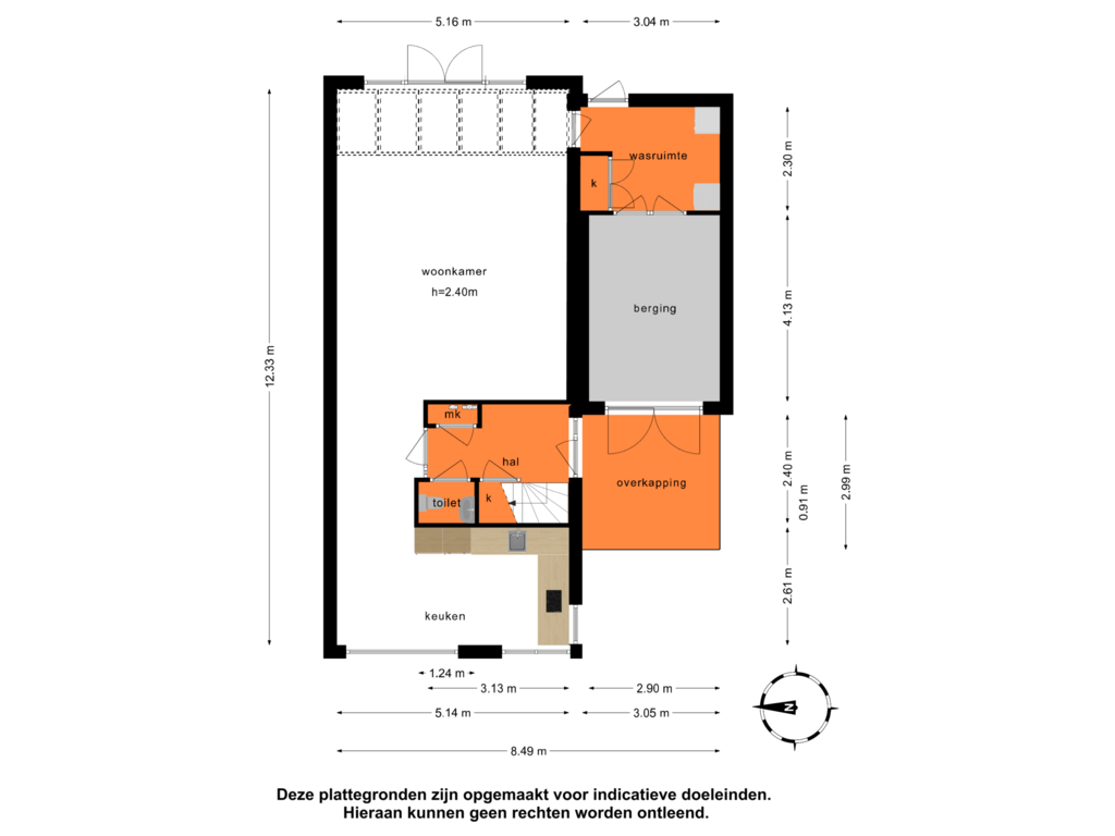 Bekijk plattegrond van Begane grond van Noordeinde 4