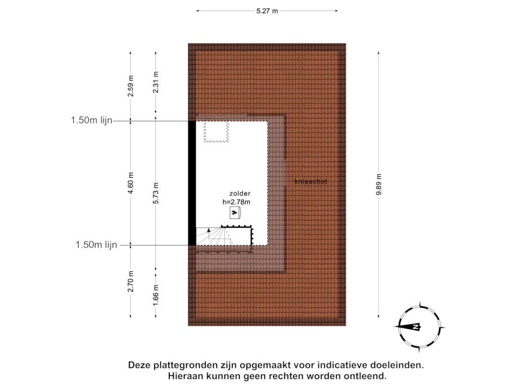 Bekijk plattegrond van 2e verdieping van Noordeinde 4