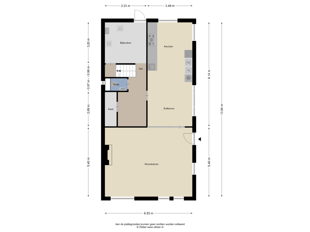 Bekijk plattegrond van Begane grond van Mennonietenkerkstraat 6