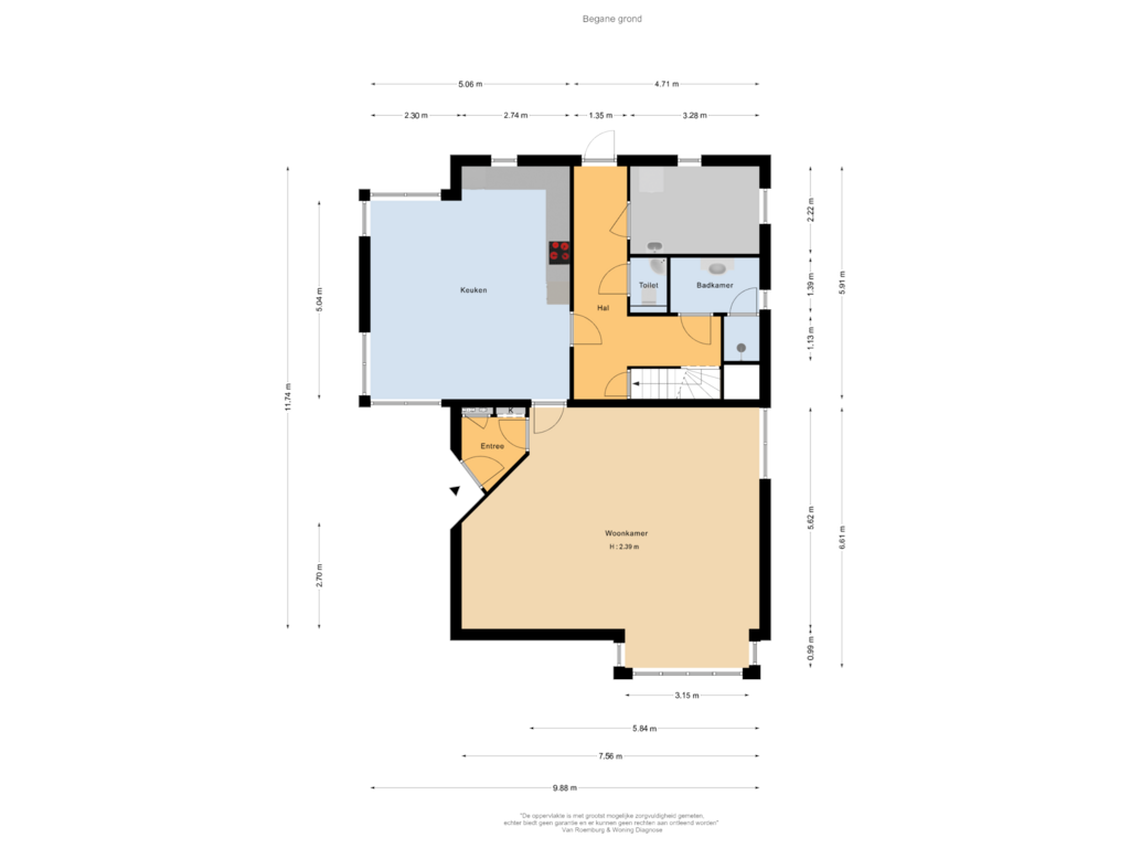 Bekijk plattegrond van Begane grond van Lierderstraat 65