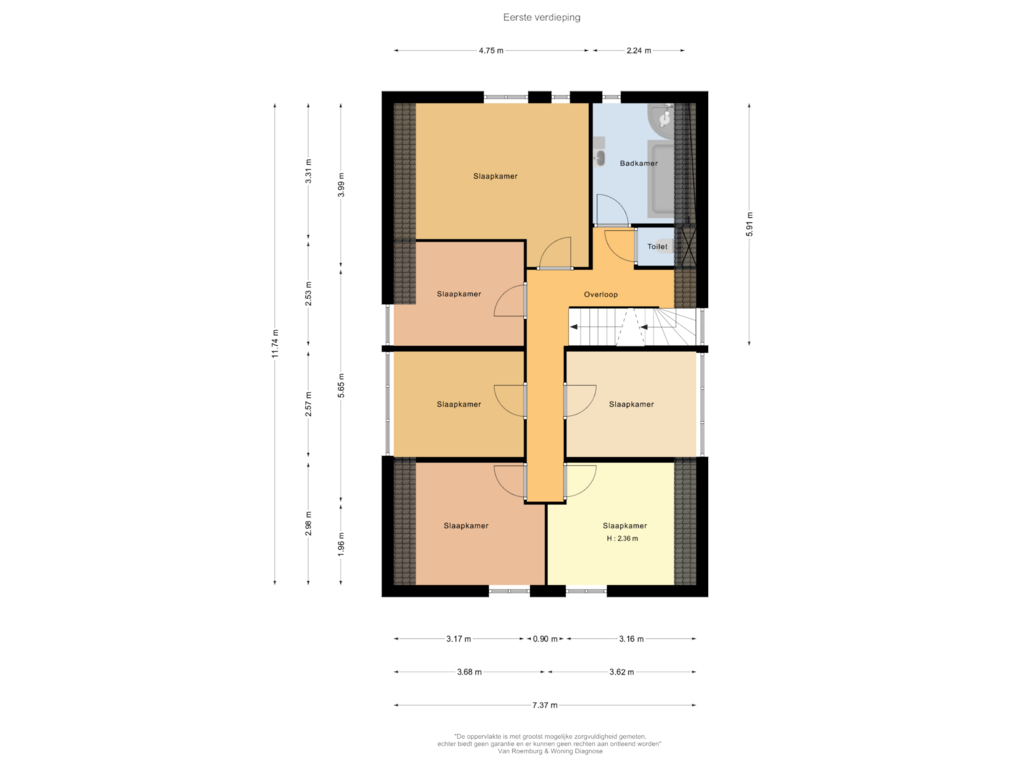 Bekijk plattegrond van Eerste verdieping van Lierderstraat 65