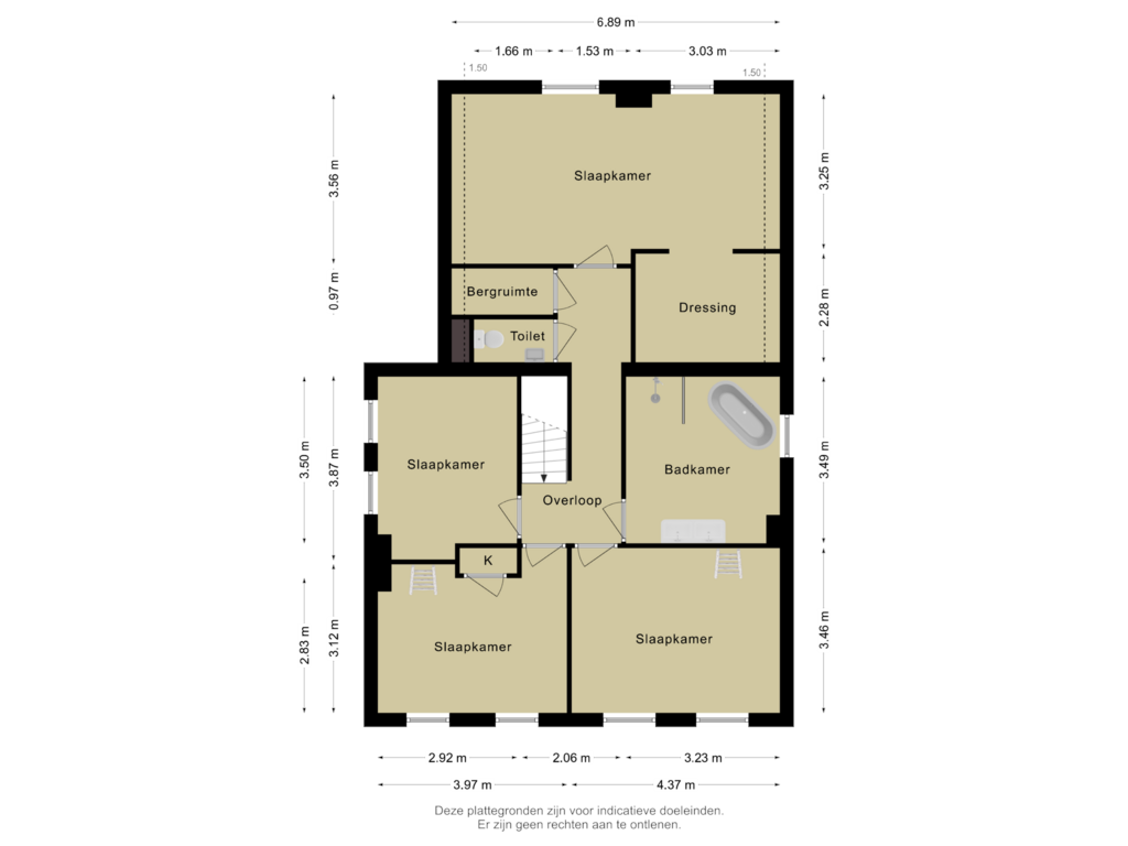 Bekijk plattegrond van 1e Verdieping van Doornboomstraat 16