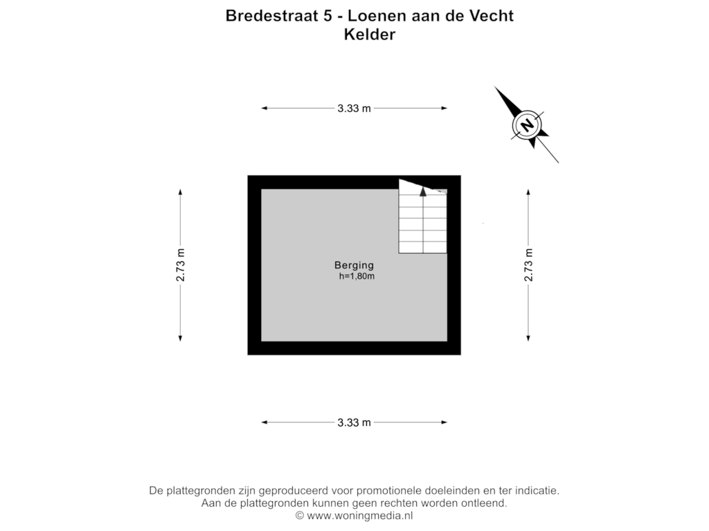 View floorplan of Kelder of Bredestraat 5