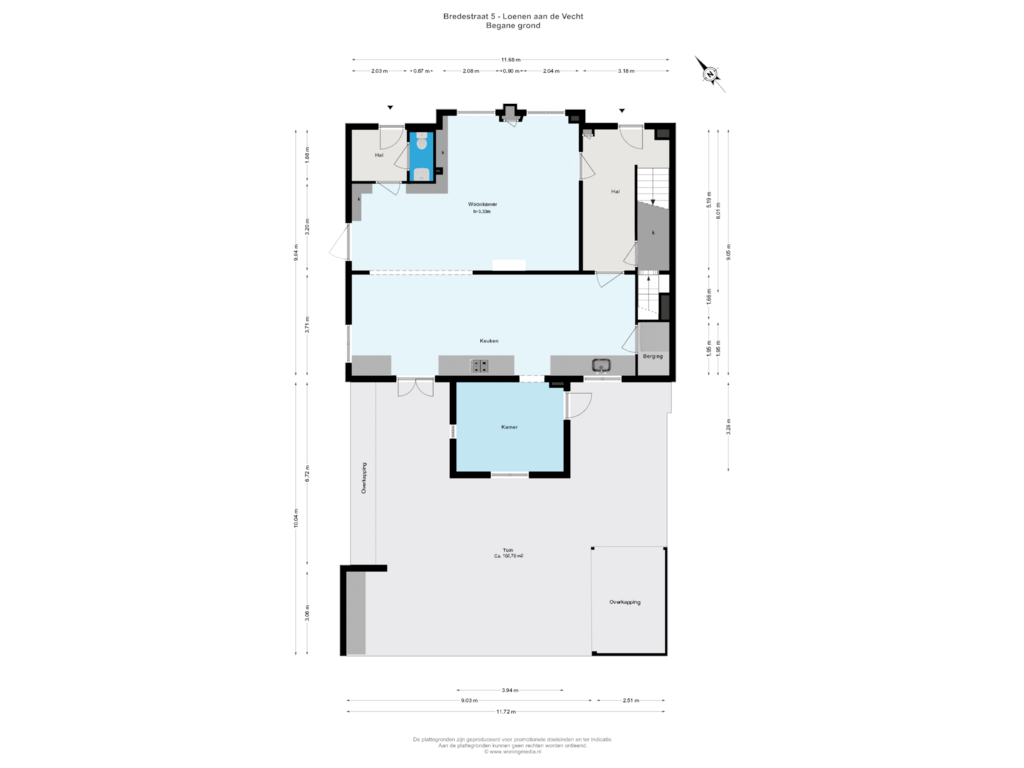 View floorplan of Begane grond of Bredestraat 5