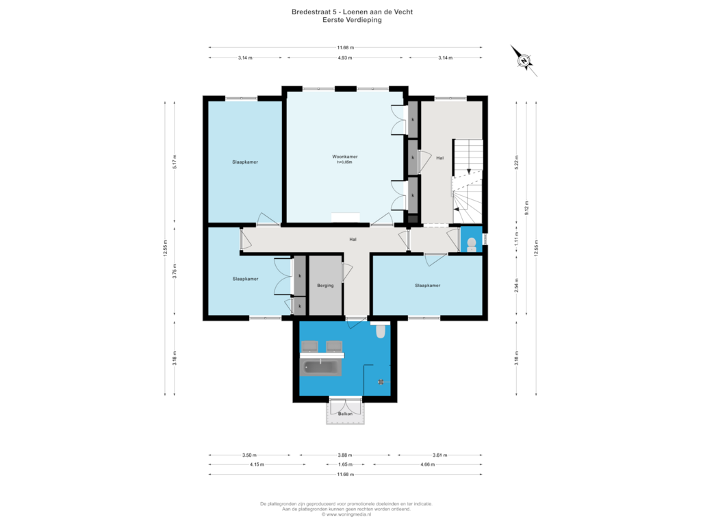 View floorplan of Eerste Verdieping of Bredestraat 5