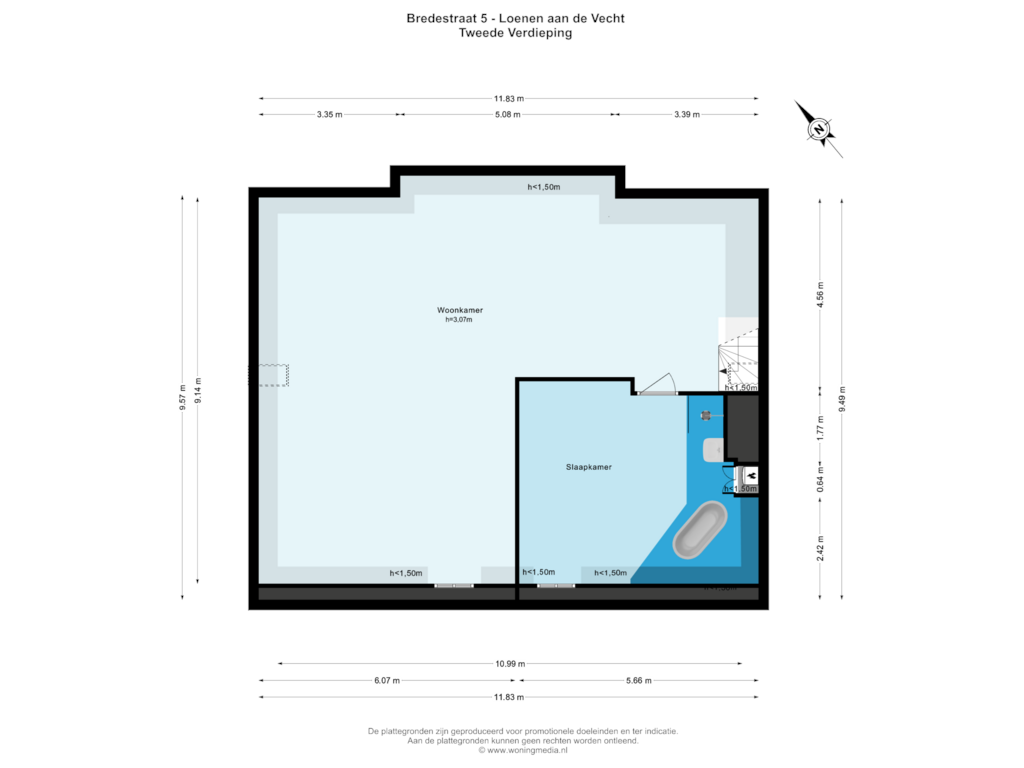 View floorplan of Tweede Verdieping of Bredestraat 5