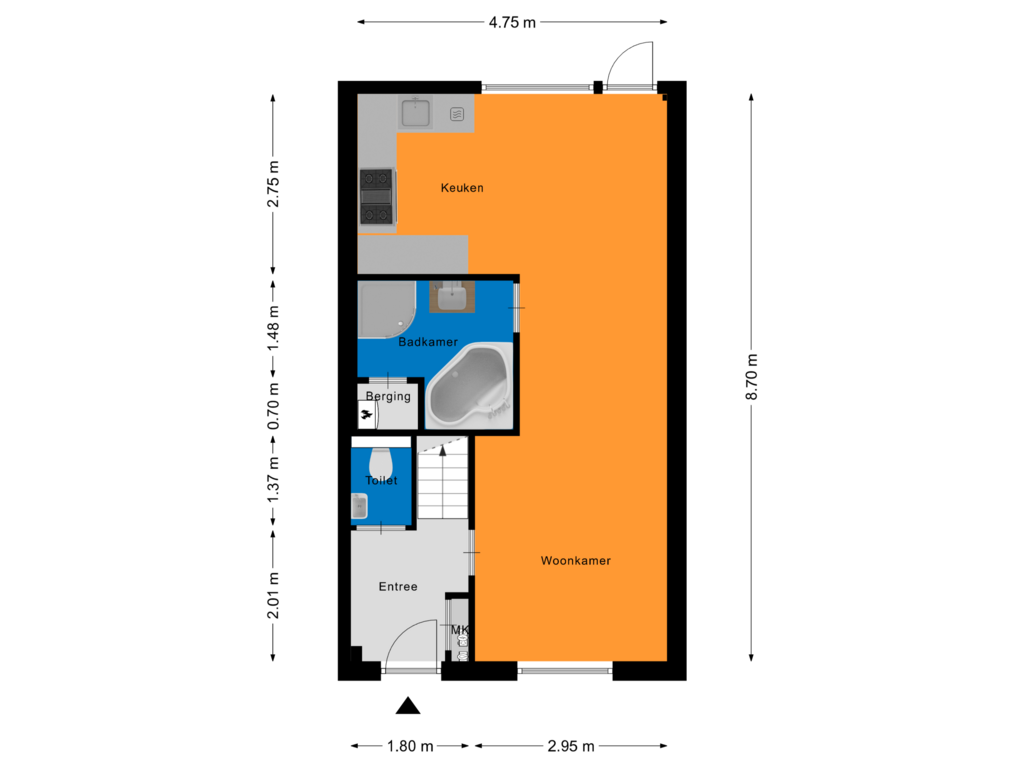 Bekijk plattegrond van Begane Grond van Demer 15