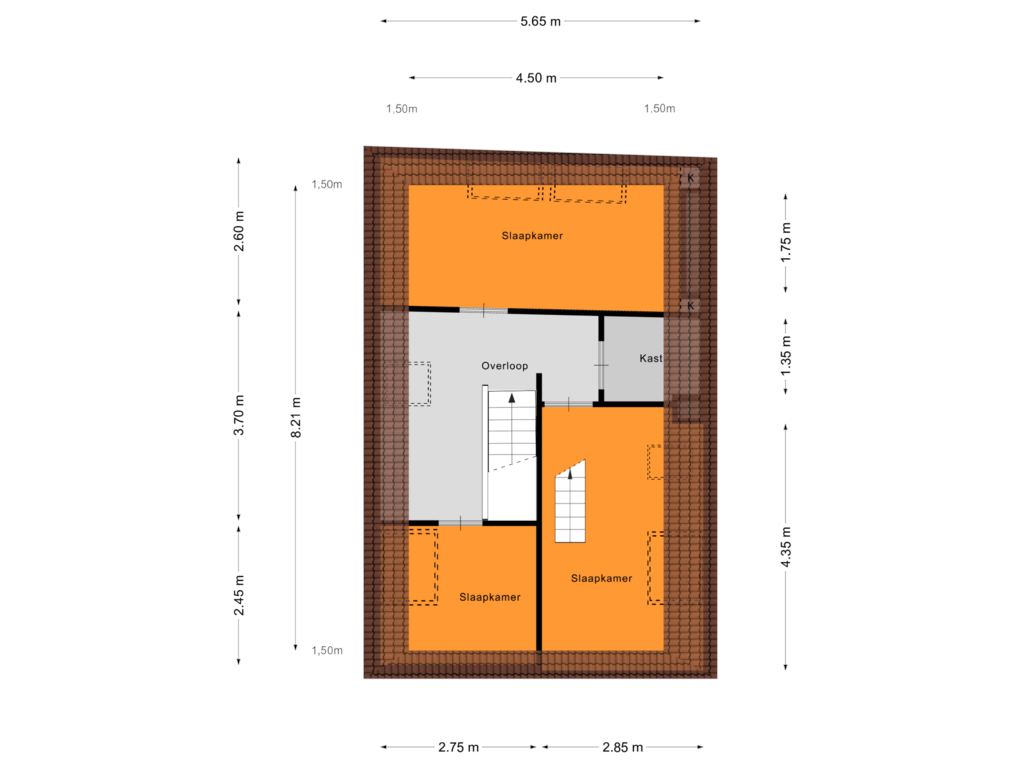 Bekijk plattegrond van Tweede Verdieping van Demer 15