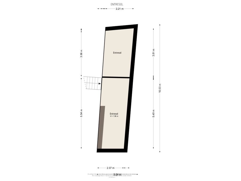 Bekijk plattegrond van Entresol van Oenselsestraat 27-C