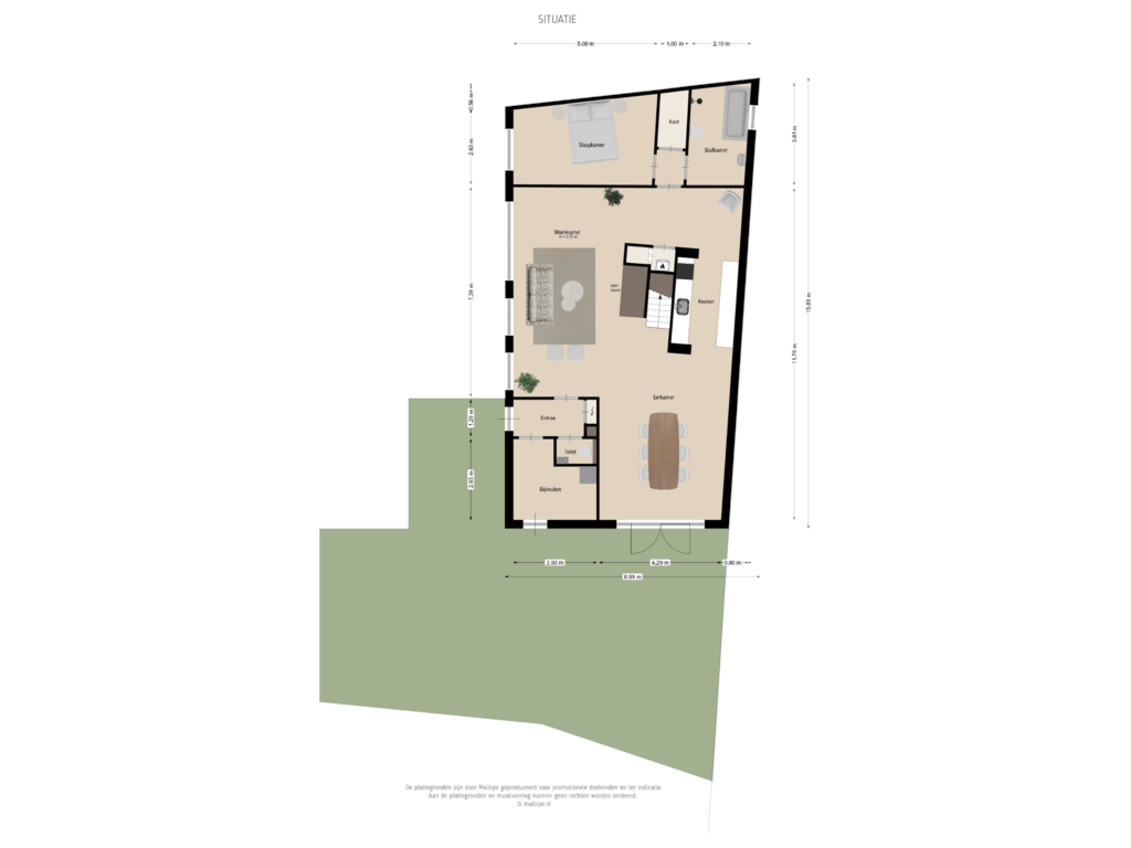 Bekijk plattegrond van Situatie van Oenselsestraat 27-C