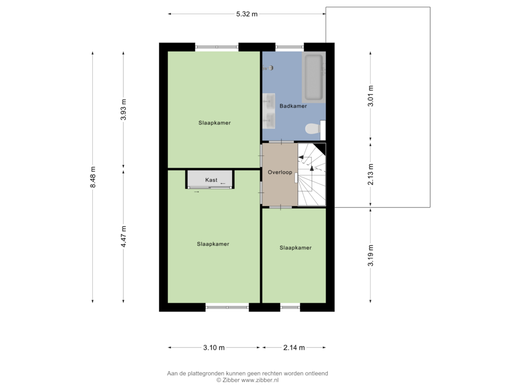 Bekijk plattegrond van Eerste Verdieping van Chopinstraat 2