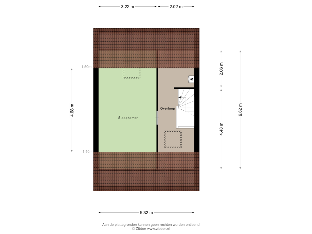 Bekijk plattegrond van Tweede Verdieping van Chopinstraat 2