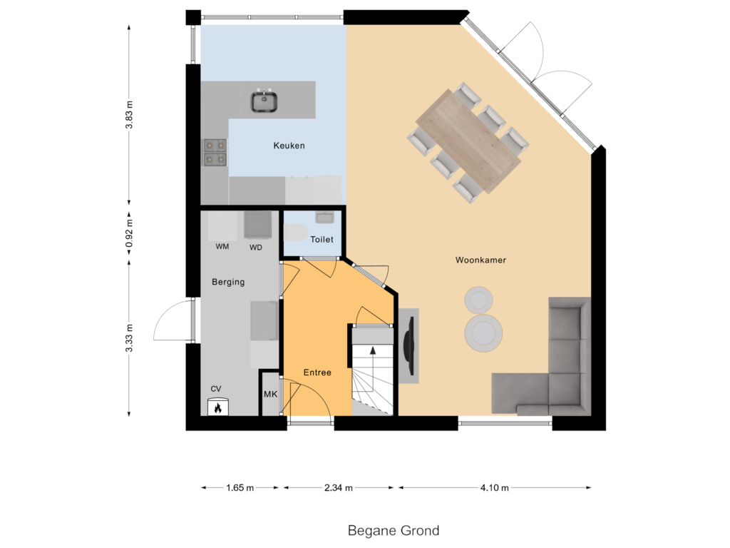 Bekijk plattegrond van Begane Grond van Torenvalk 3