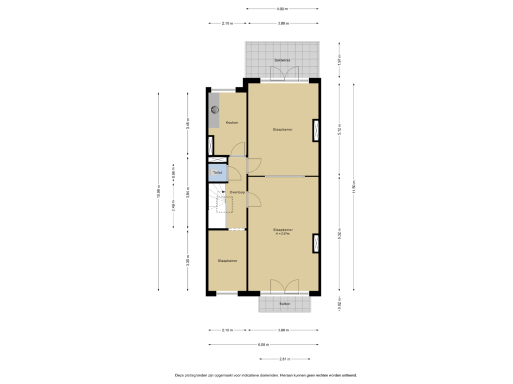 Bekijk plattegrond van 2e verdieping van Weteringkade 17-A