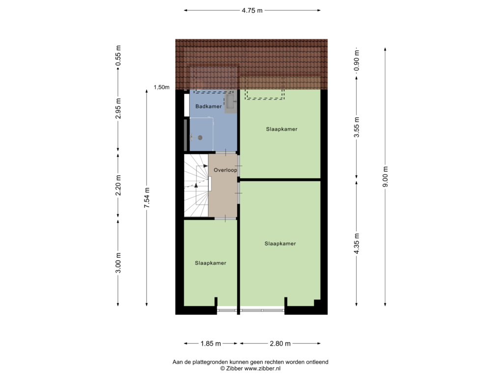 View floorplan of Eerste Verdieping of Onyxdijk 33