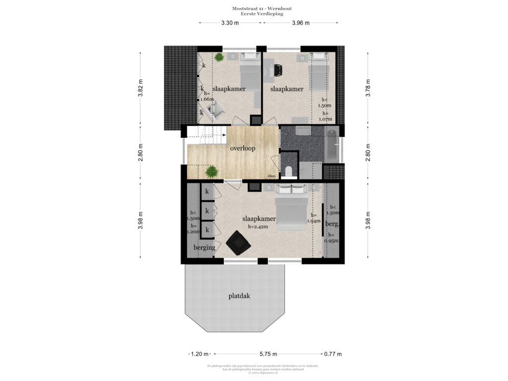 View floorplan of Eerste Verdieping of Moststraat 11