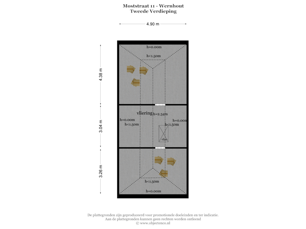 View floorplan of Tweede Verdieping of Moststraat 11