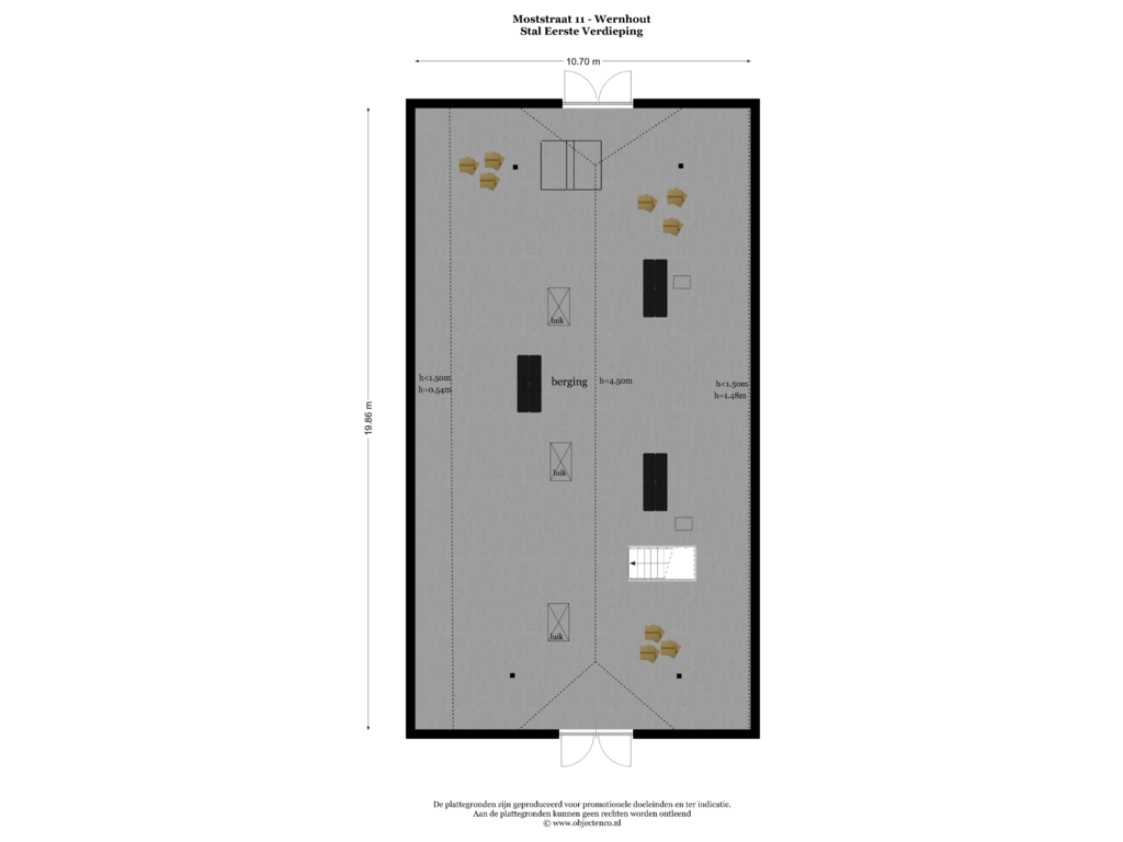 View floorplan of Stal Eerste Verdieping of Moststraat 11