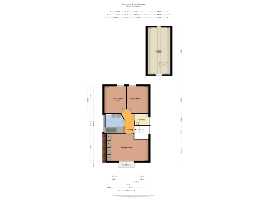 View floorplan of EERSTE VERDIEPING of Koningsspil 4