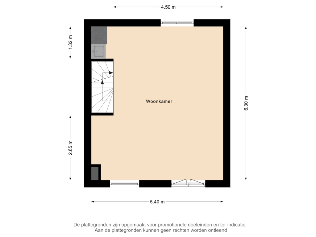 View floorplan of Eerste Verdieping of Verhulststraat 76