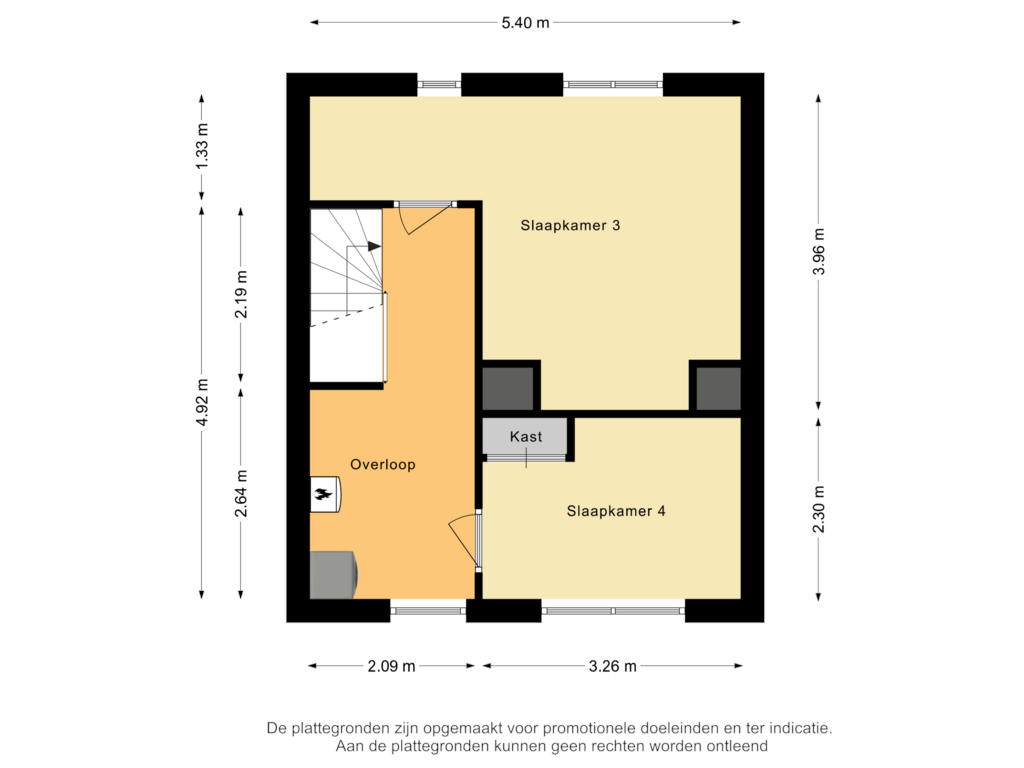 View floorplan of Derde Verdieping of Verhulststraat 76