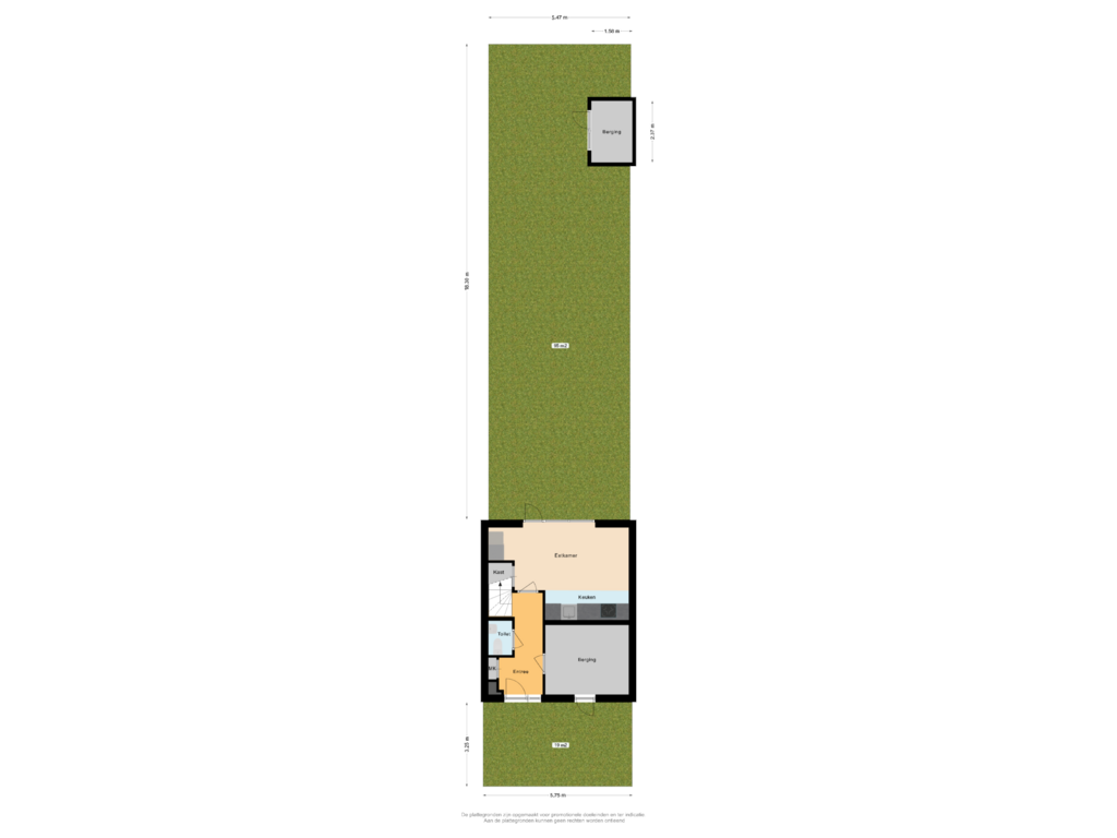 View floorplan of Situatie of Verhulststraat 76