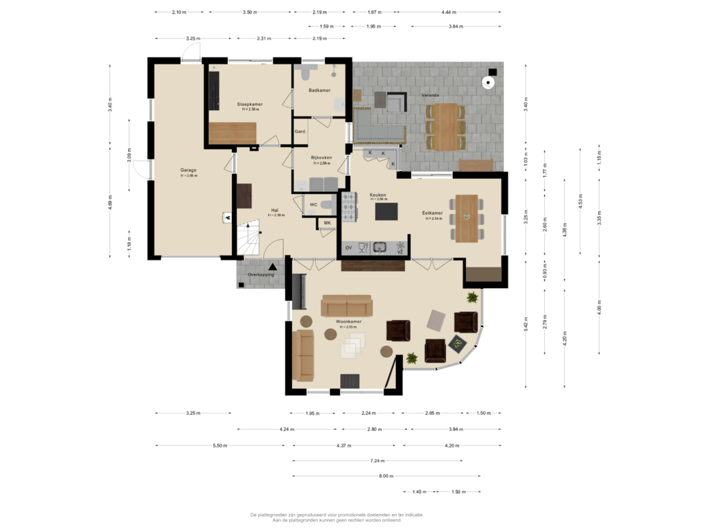 Bekijk plattegrond van Begane grond van Prins Hendrikweg 35