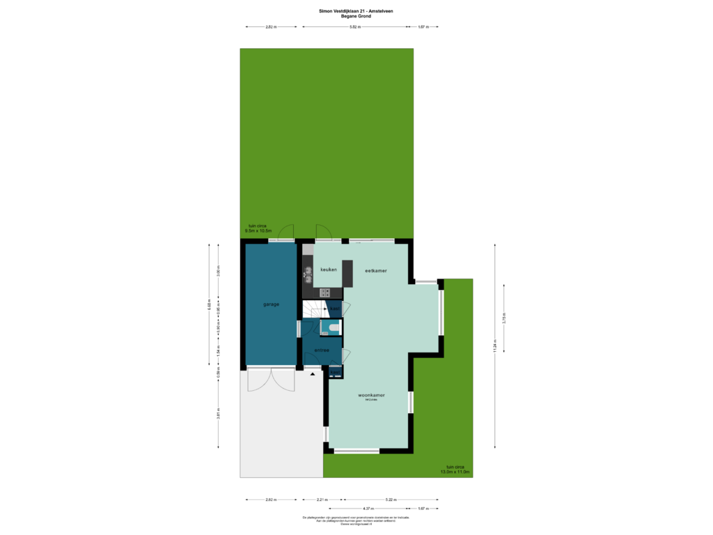 Bekijk plattegrond van BEGANE GROND van Simon Vestdijklaan 21