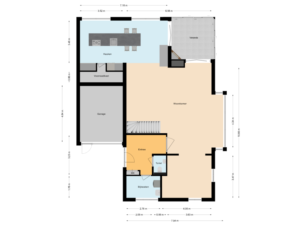 Bekijk plattegrond van Begane grond van Dreeslaan 419