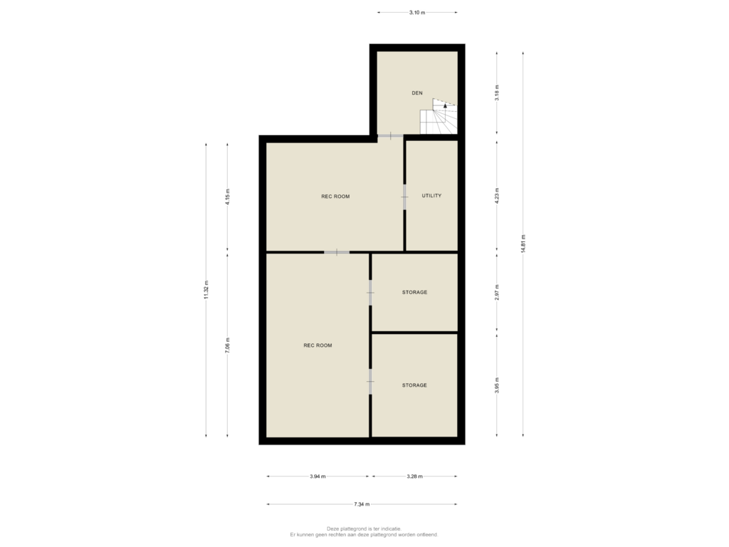 View floorplan of Kelder of Vaart Zz 91