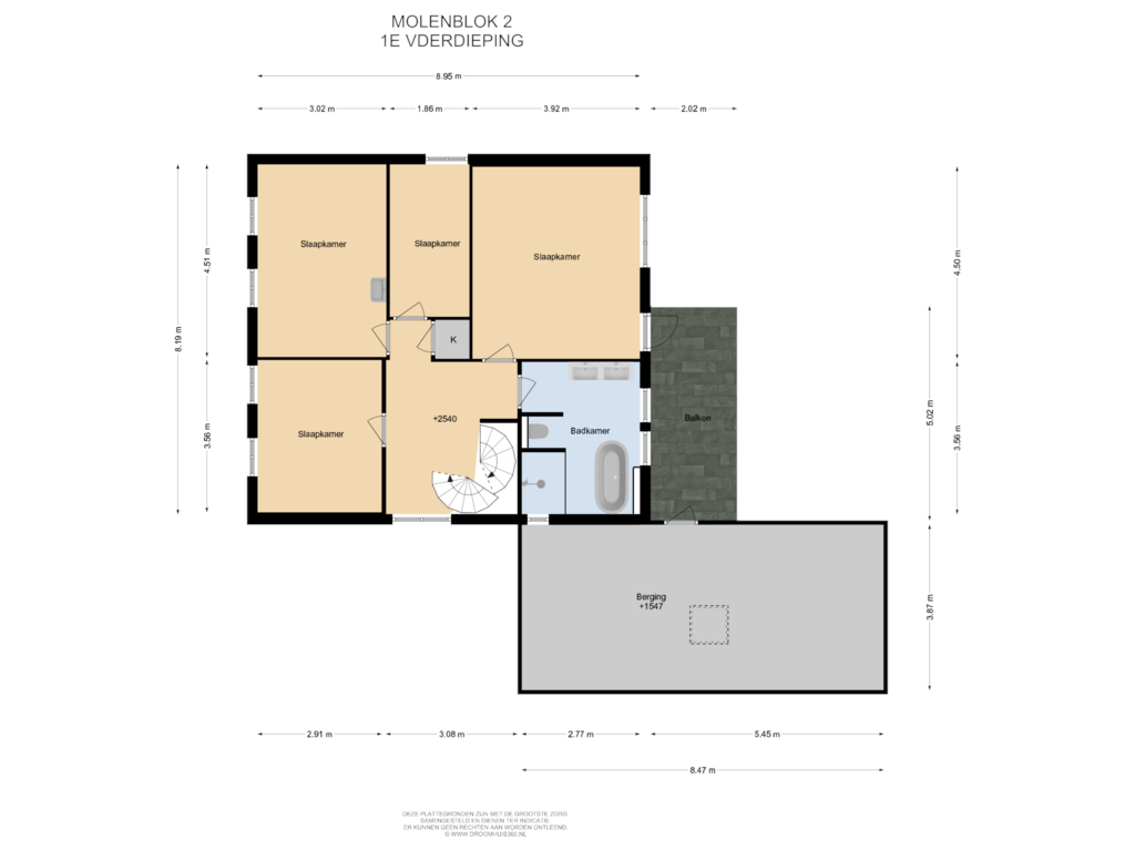 Bekijk plattegrond van 1E Verdieping van Molenblok 2