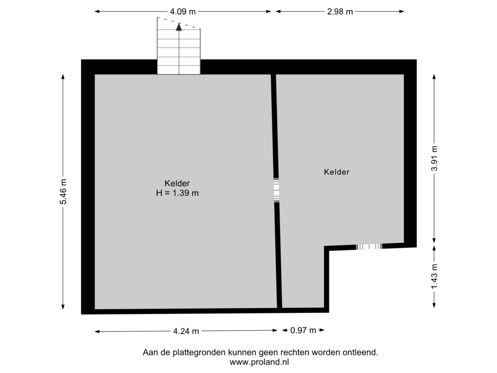 Bekijk plattegrond van Kelder van Noorderstraat 185