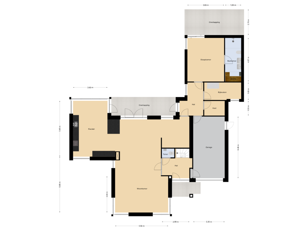 View floorplan of Begane Grond of Valgaten 23