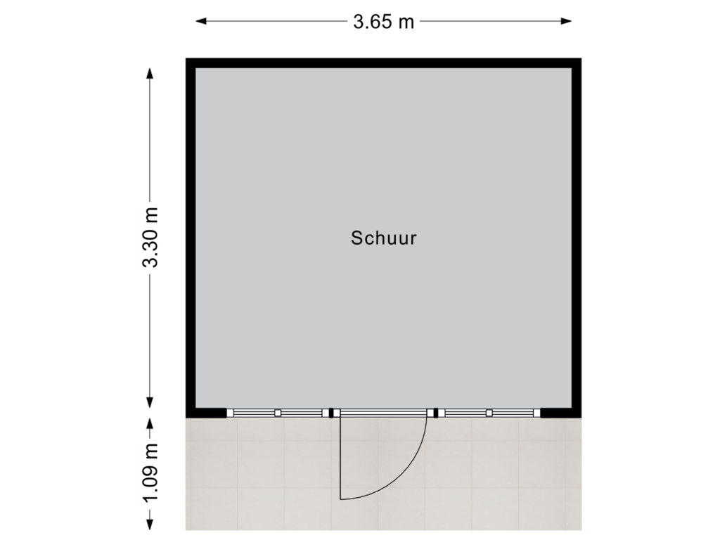 View floorplan of Schuur of Valgaten 23