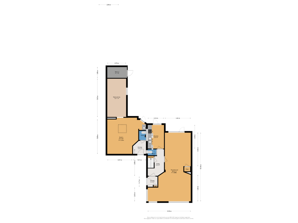 View floorplan of Begane grond of Oosteinde 194