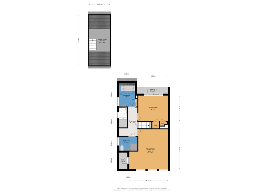 View floorplan of 1e verdieping of Oosteinde 194