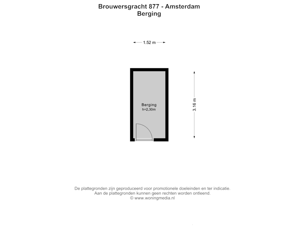 Bekijk plattegrond van Berging van Brouwersgracht 877