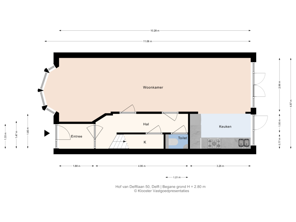 View floorplan of Begane Grond of Hof van Delftlaan 50