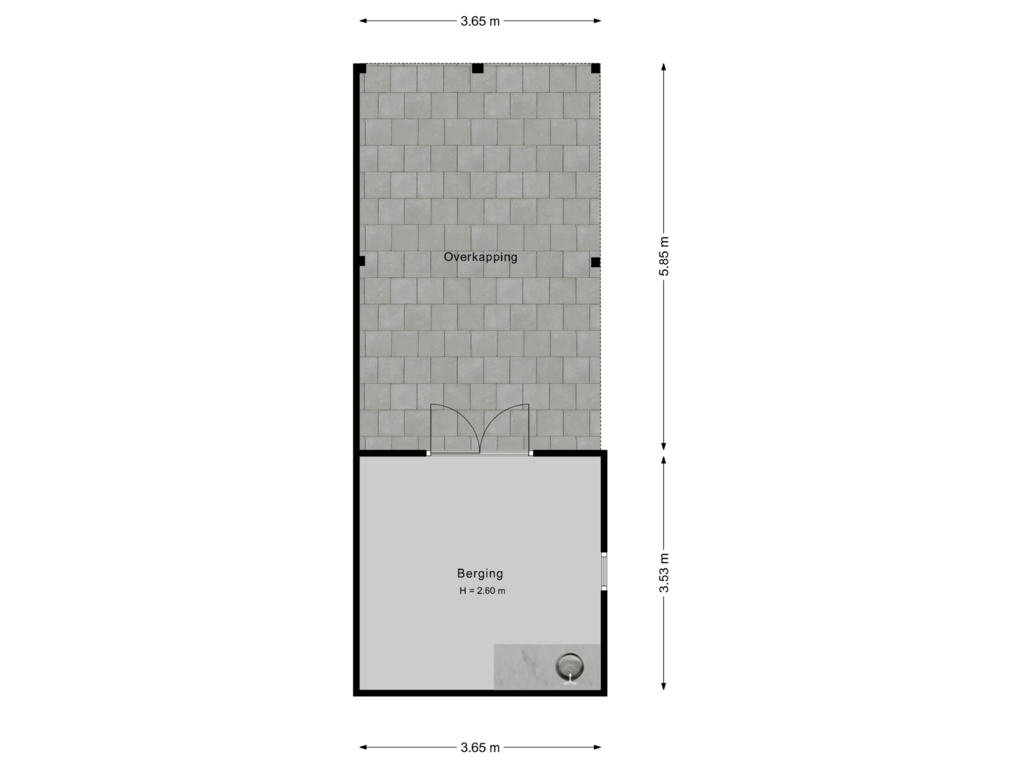 Bekijk plattegrond van Overkapping van 2e Tochtweg 60