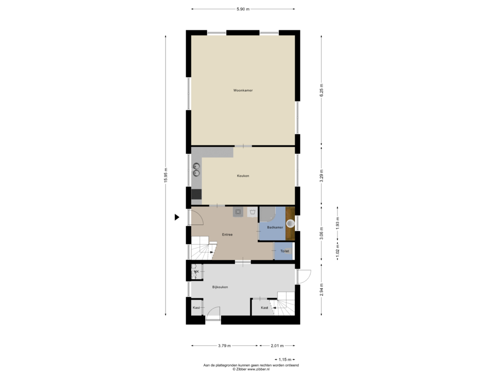 View floorplan of Begane grond of St. Andries 10