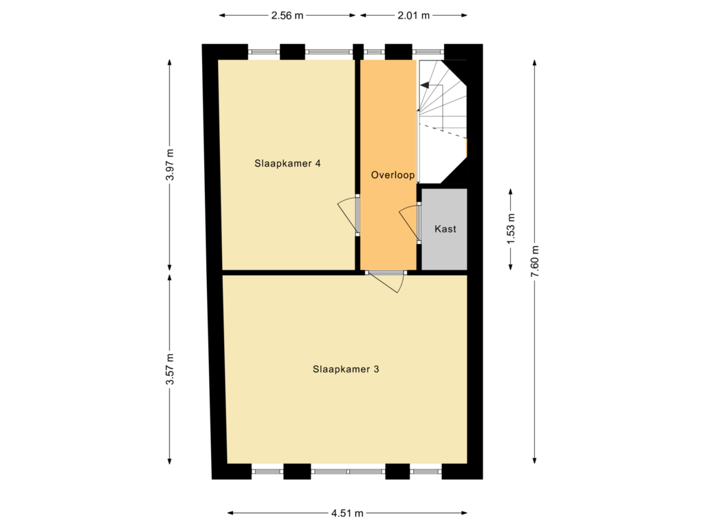 View floorplan of Derde Verdieping of Zeemansstraat 13