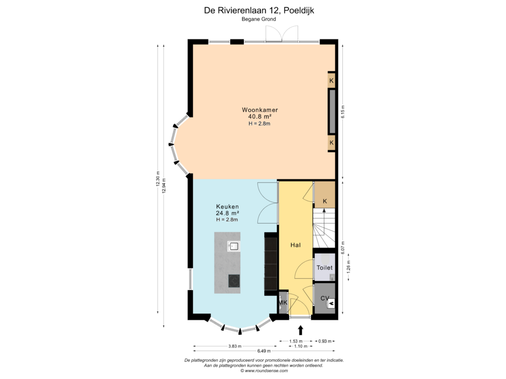 Bekijk plattegrond van Begane Grond van De Rivierenlaan 12