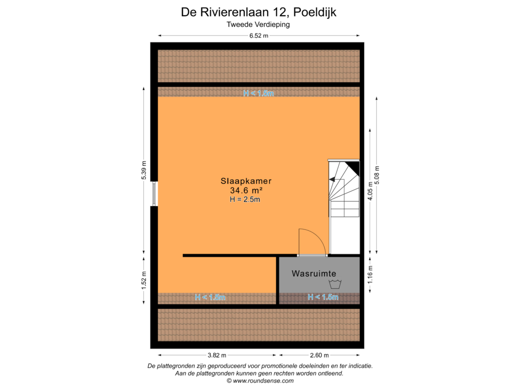 Bekijk plattegrond van Tweede Verdieping van De Rivierenlaan 12