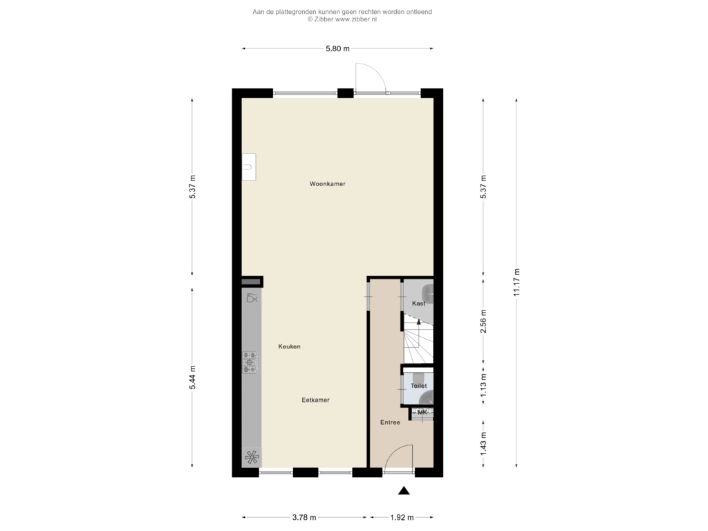 Bekijk plattegrond van Begane Grond van Zevenbergenstraat 19