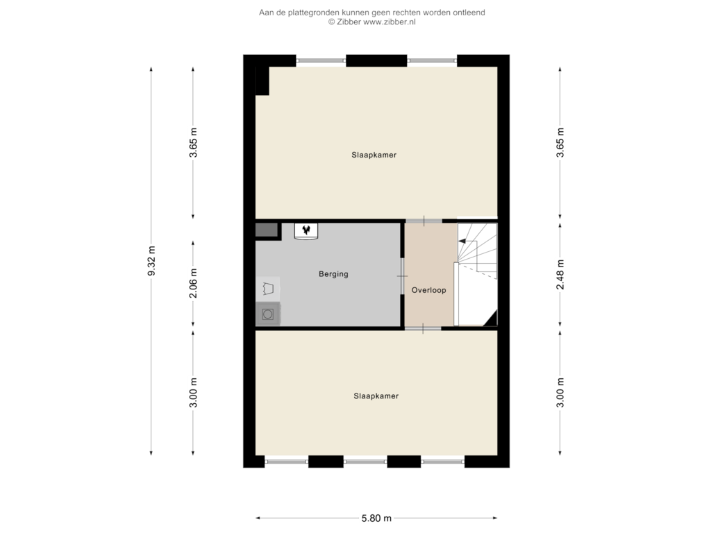 Bekijk plattegrond van Tweede Verdieping van Zevenbergenstraat 19