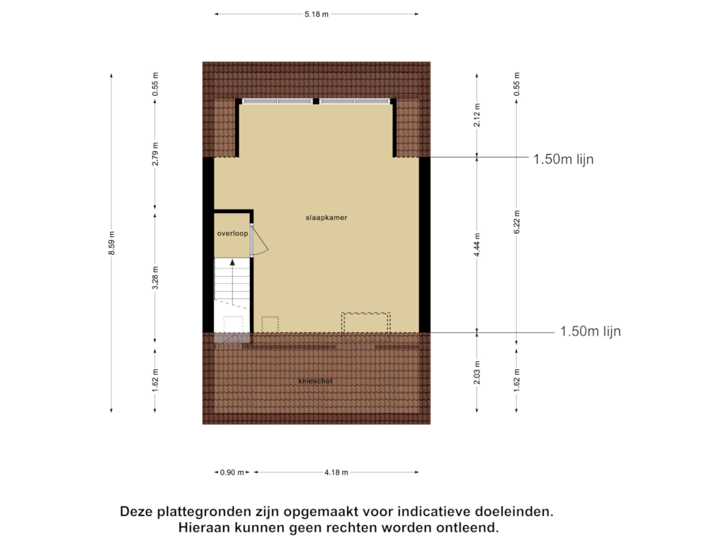 View floorplan of Tweede Verdieping of Middelveldstraat 64