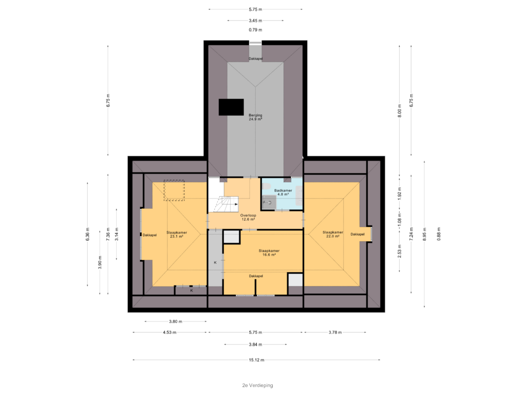 Bekijk plattegrond van 2e Verdieping van Bremhorstlaan 22