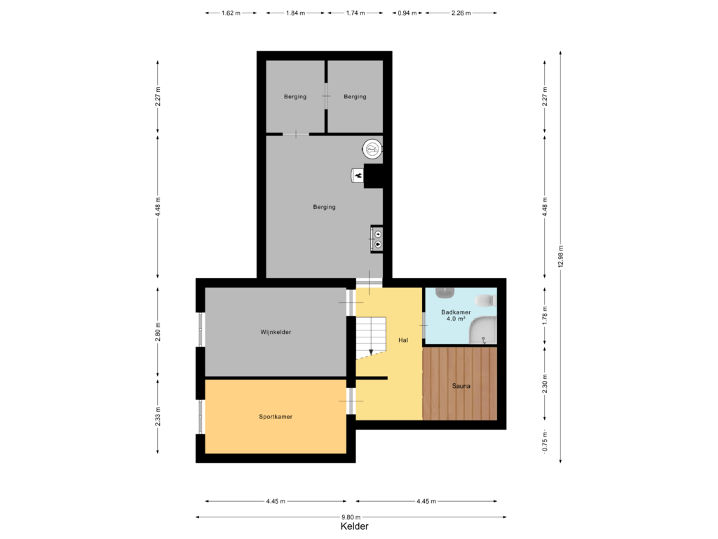 Bekijk plattegrond van Kelder van Bremhorstlaan 22